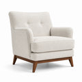 Sessel Bouclé Beige mit Holzrahmen
