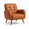 Sessel aus PU-Leder Braun mit Stahlbeinen 85x80x85cm