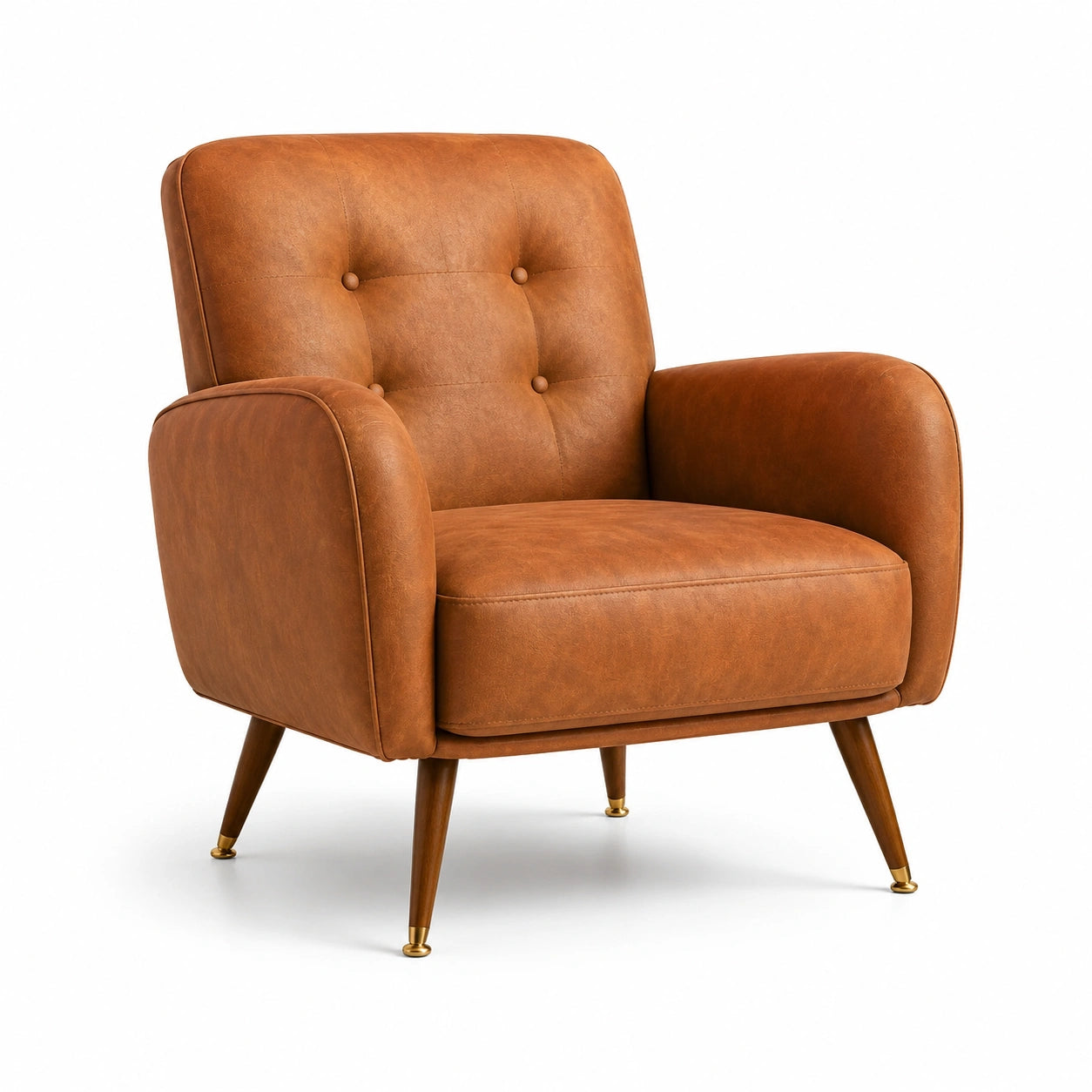 Sessel aus PU-Leder Braun mit Stahlbeinen 85x80x85cm