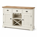 Sideboard aus MDF Weiß mit Eichenfurnier 120x40x80 cm