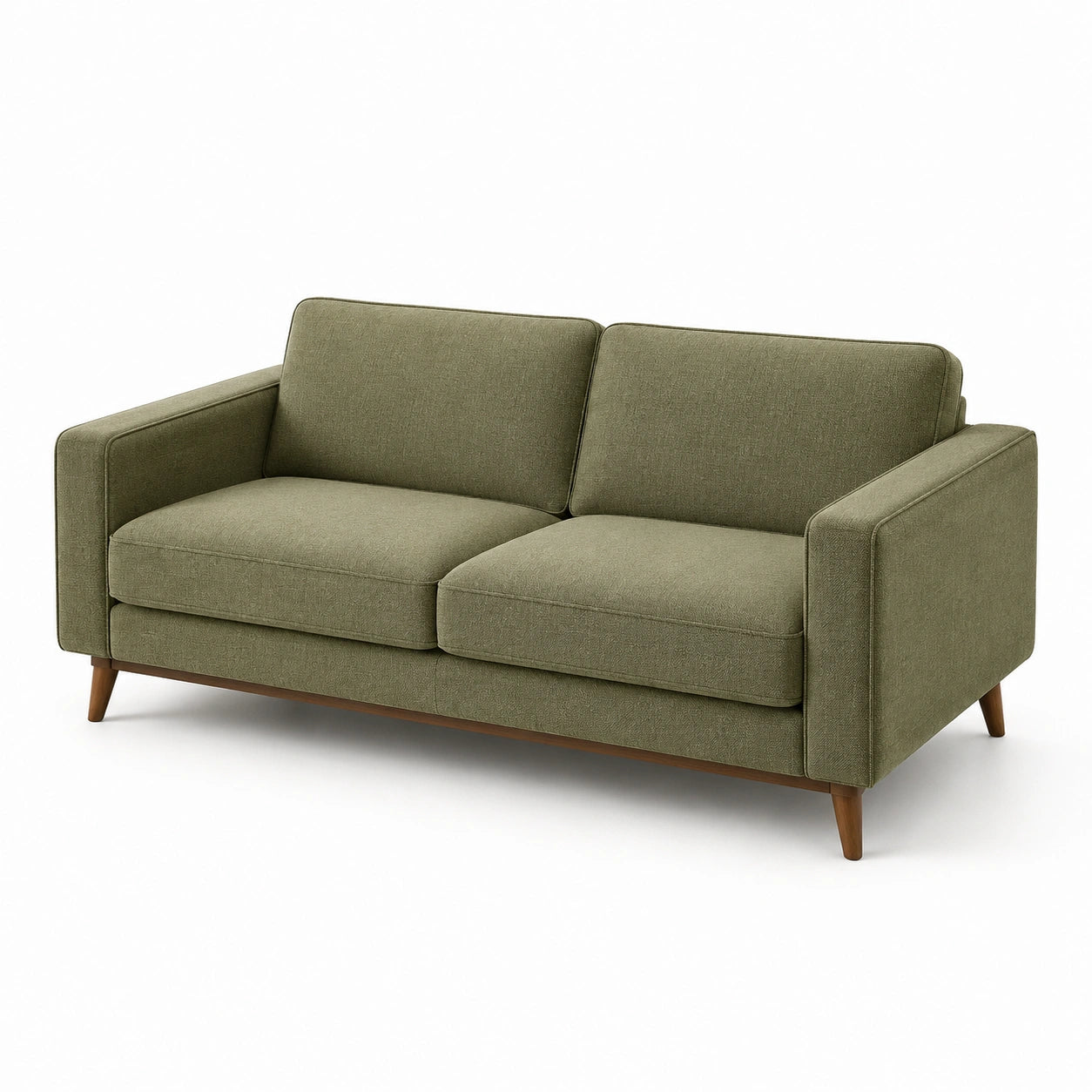 3-Sitzer Sofa aus Polyester mit Holzfüßen in Olivgrün