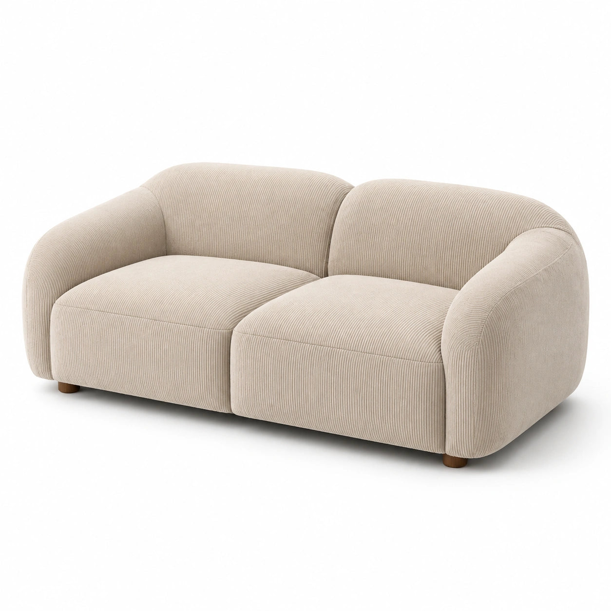 2-Sitzer Sofa Beige Cordstoff 180x90x75 cm