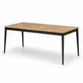 Rechteckiger Esstisch Eichenfurnier Metallbeine 180x90x75 cm