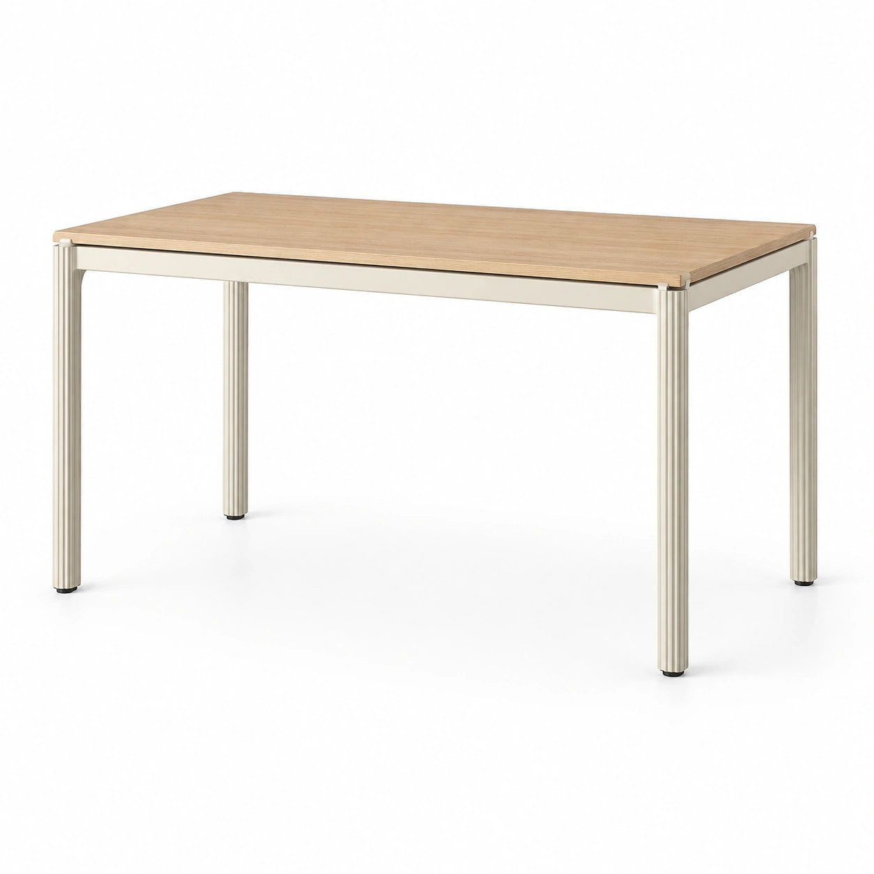 Rechteckiger Tisch Eichenfurnier/Stahl Beige 150x80x75 cm