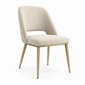 Stoff Esszimmerstuhl mit Metallbeinen, Beige