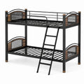 Etagenbett Metall mit Holzoptik Schwarz/Braun