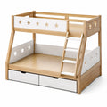 Etagenbett aus Kiefernholz mit Sternmotiven und Schubladen 200x140 cm