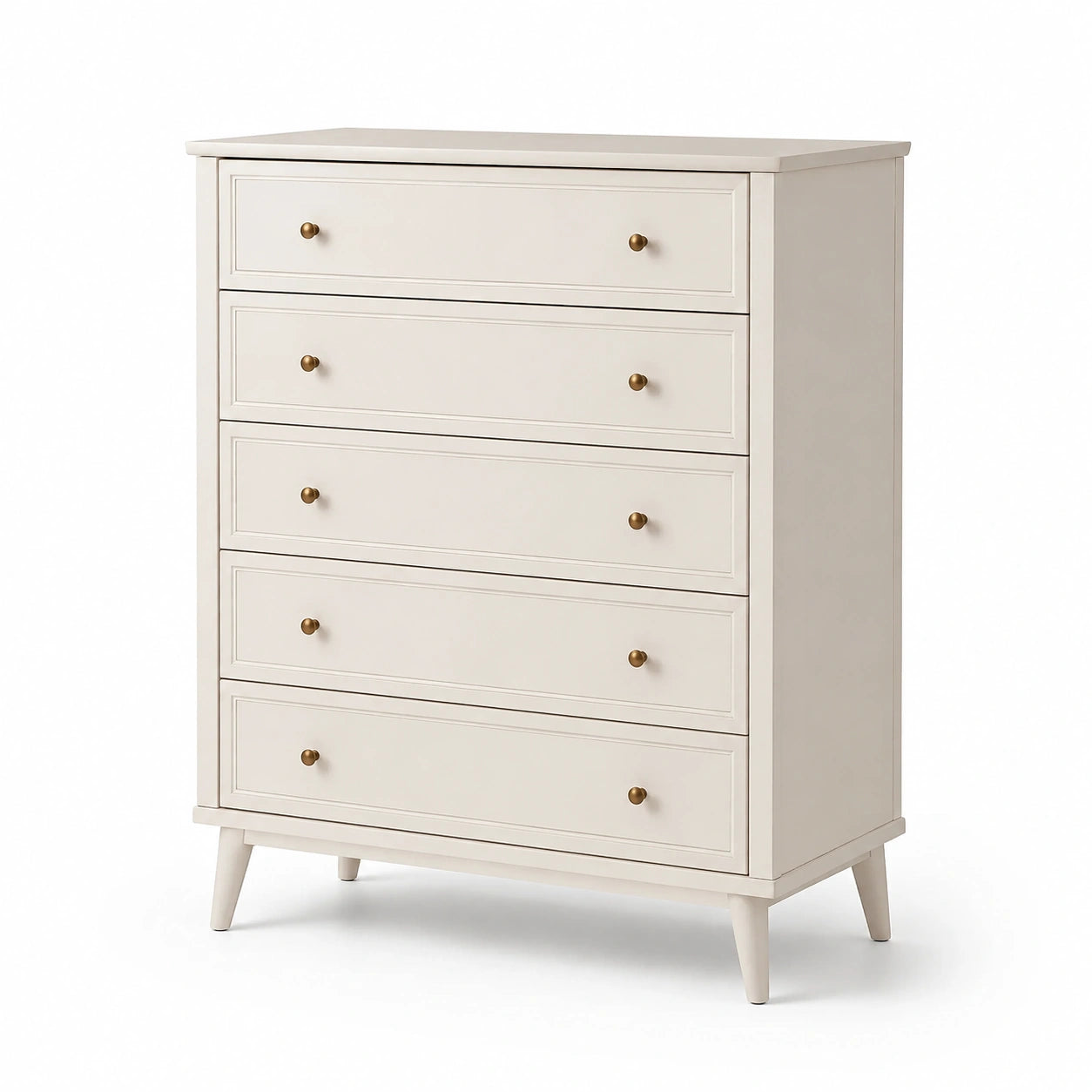 Holzkommode mit 5 Schubladen Beige